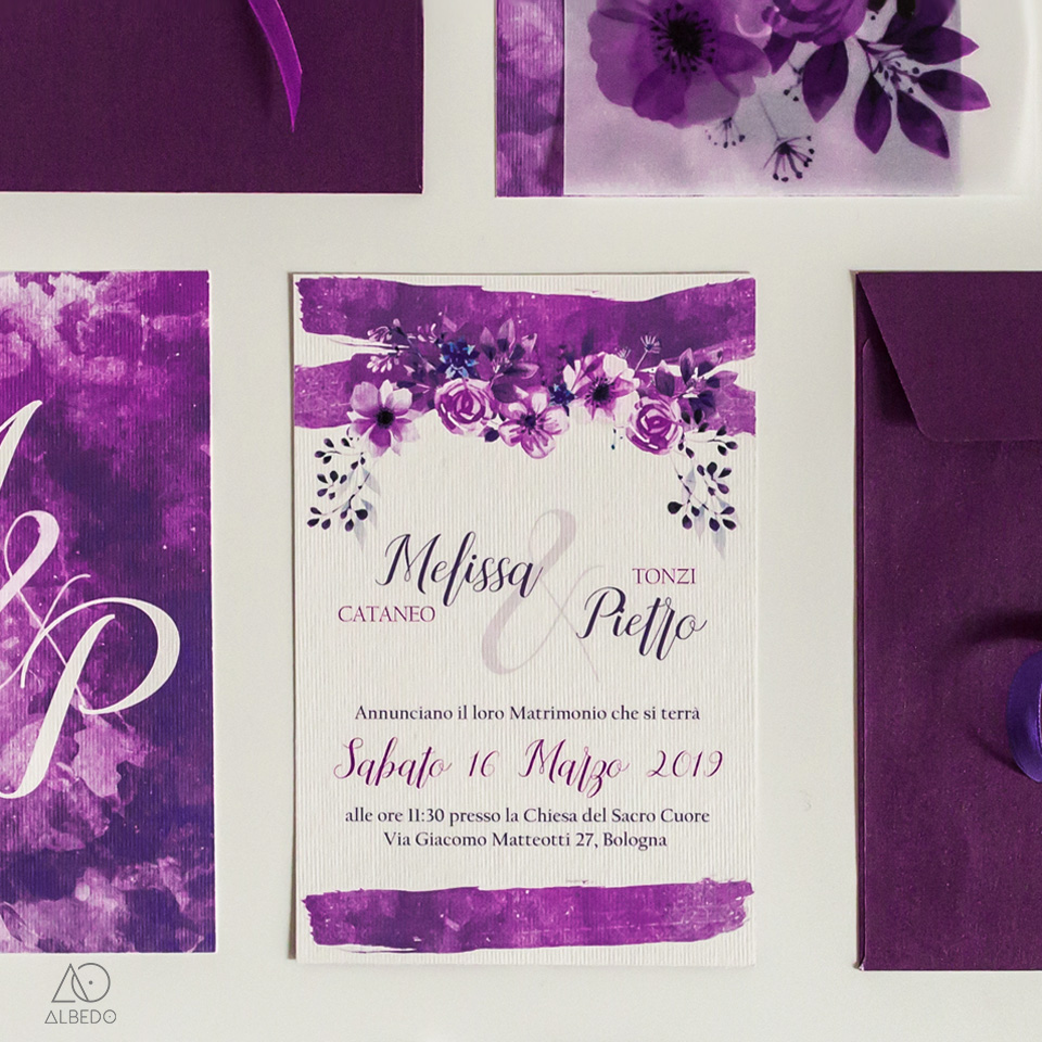 wedding stationery ultra violet