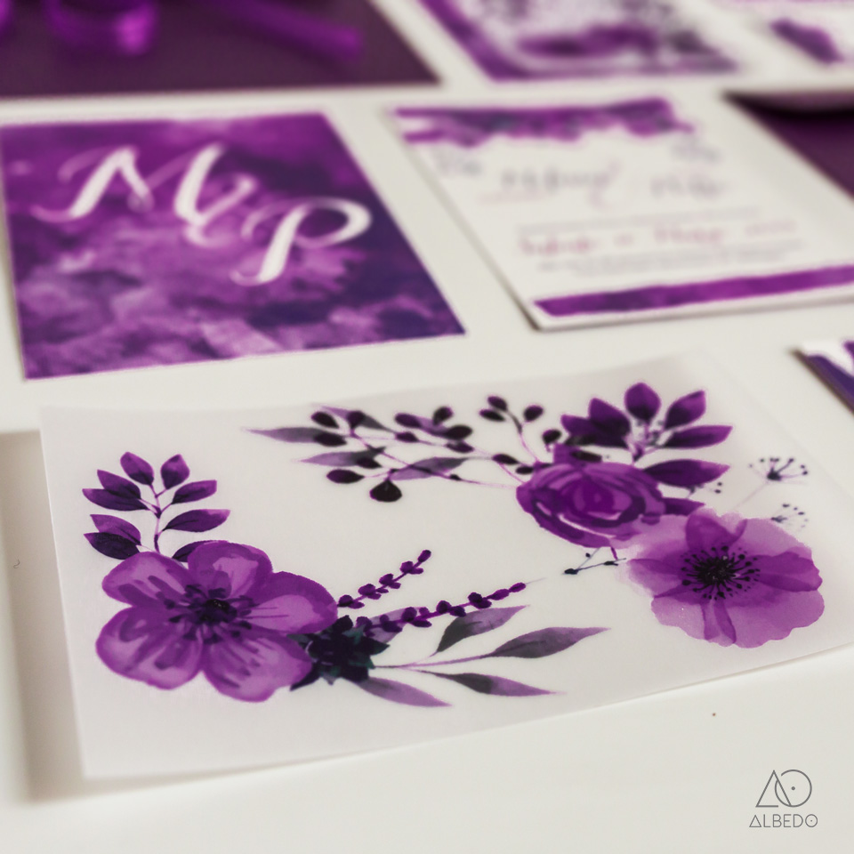 wedding stationery ultra violet