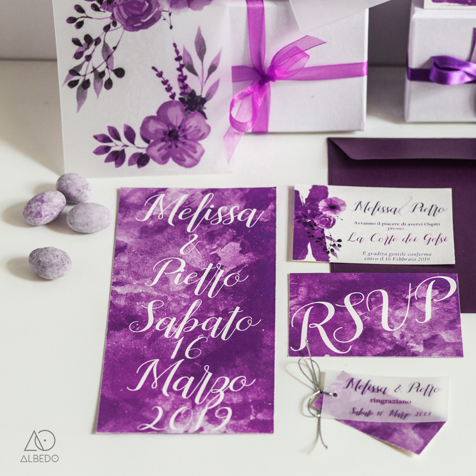 wedding stationery ultra violet