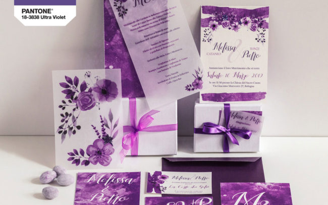 wedding stationery ultra violet