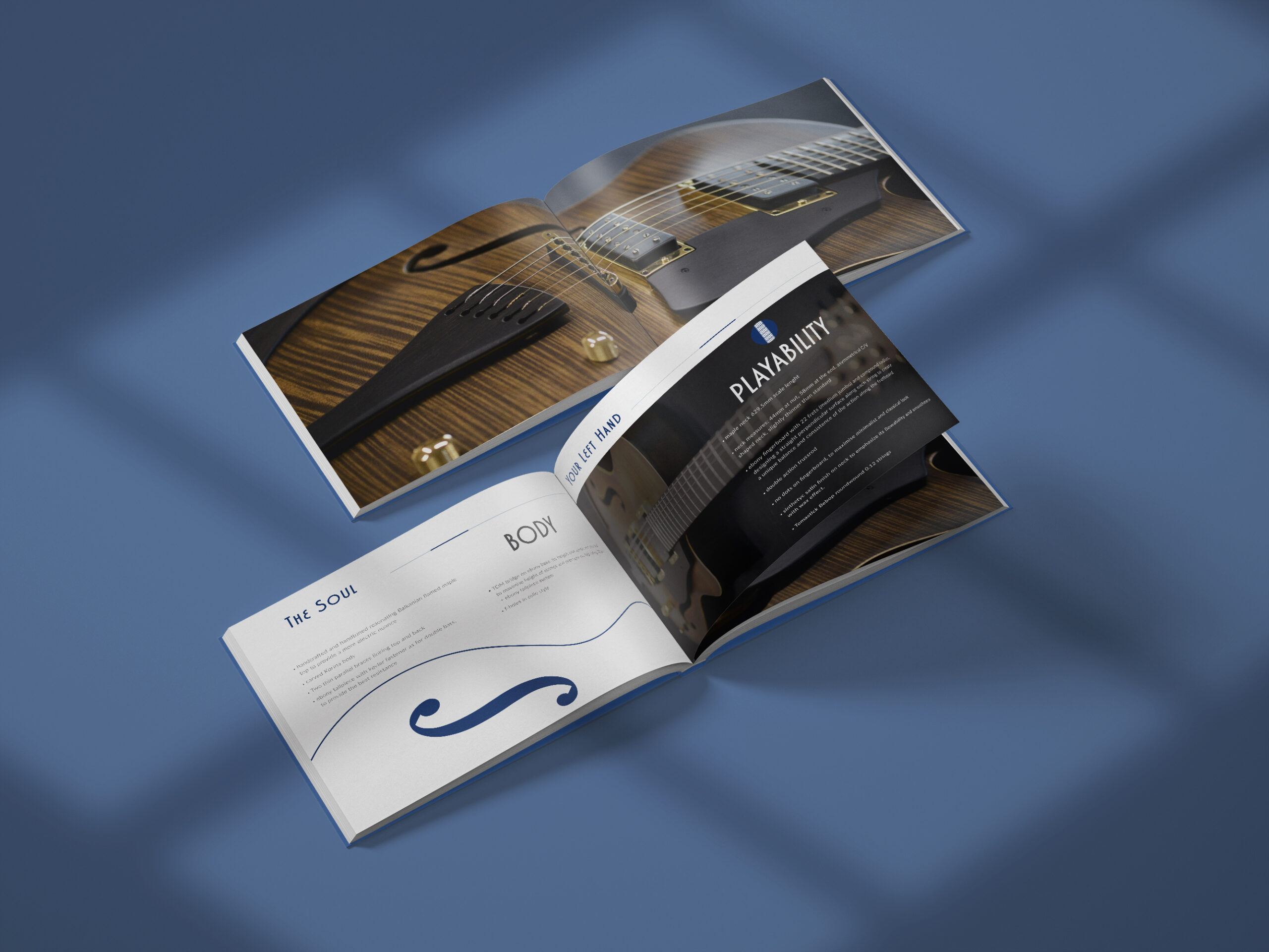 albedo realizzazione brand-identity moffa guitars palette brochure