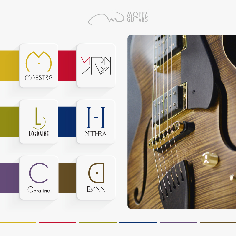 albedo realizzazione brand-identity moffa guitars palette moodboard