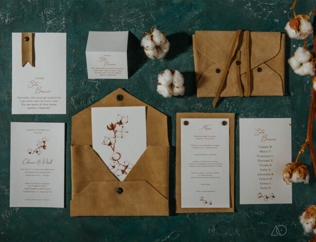 albedo partecipazione di matrimonio cotone coordinato